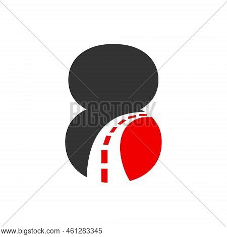 Letter 8 Transportation Logo Based On Road Path Symbol Vector Template