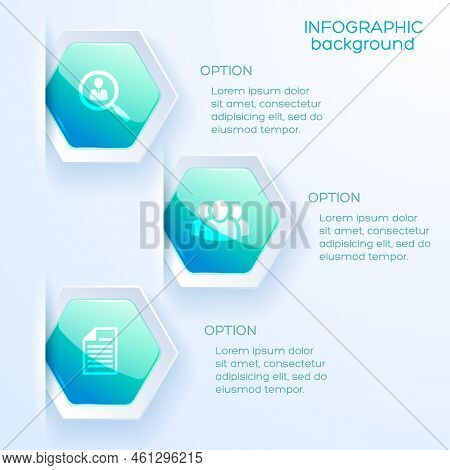 Business Infographic Option Layout In Paper Style With Hexagon Markers And Explanatory Text Flat Vec