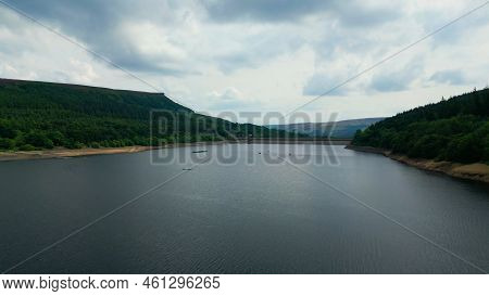 Ladybower Reservoir At Peak District National Park - Aerial View - Drone Photography