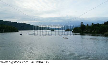 Windermere In The Lake District National Park - Aerial View - Windermere, United Kingdom - August 17