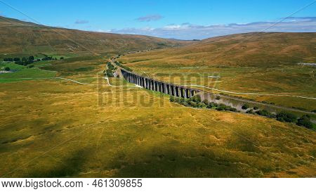 Beautiful Ribble Valley At Yorkshire Dales National Park - Aerial View - Drone Photography