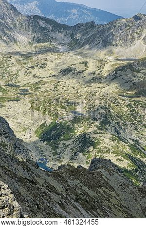 High Tatras Scenery From Slavkovsky Peak, Slovak Republic. Hiking Theme. Seasonal Natural Scene.