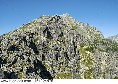 Hike To Slavkovsky Peak, High Tatras, Slovak Republic. Hiking Theme.