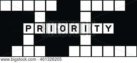 Alphabet Letter In Word Priority On Crossword Puzzle Background