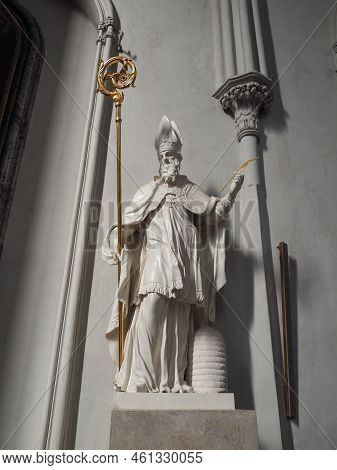 St Augustin Statue At Augustinian Church In Vienna