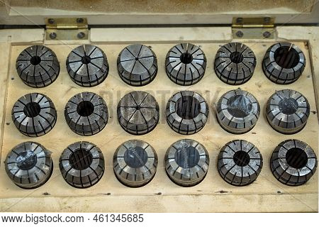 A Selection Of Collets Which Are A Segmented Sleeve, Band Or Collar, One Of The Two Radial Surfaces 