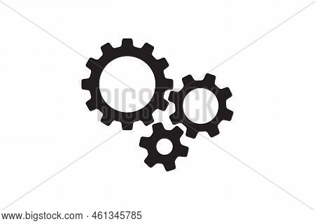Setting Icon Vector With Work Cog Gear Element. Cogweel Mechanism Symbol.