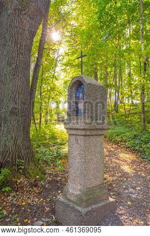 Forest Calvary In Autumn Time. Frydlant V Cechach, Czech Republic