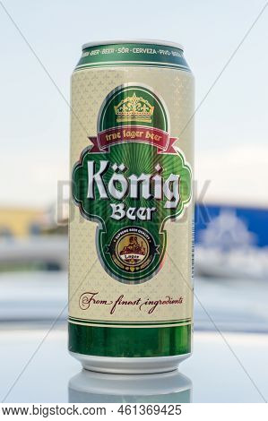 Timisoara, Romania - June 8, 2022: Can Of Konig Beer.