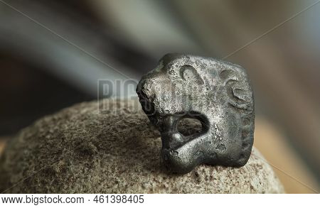 Ancient Objects Of The Scythians. Harness Plaque Of The Scythian Animal Style Panther.