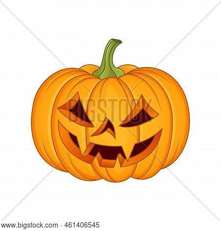 Halloween Pumpkin Vector Illustration Isolated On White Background - Halloween Pumpkin Carving