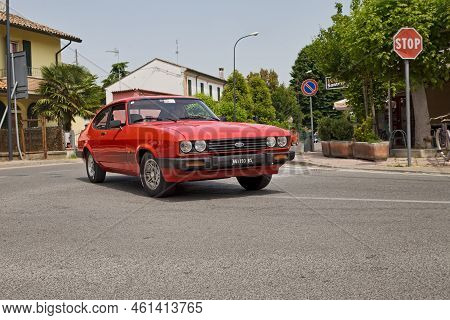 Piangipane, Ravenna, Italy - May 22, 2022: Vintage Ford Capri 1.6 S Mk Iii (1980) In Classic Car And