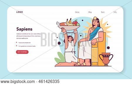 Slavery Origin Web Banner Or Landing Page. Social Stratification