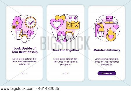 When You Arent Feeling It Onboarding Mobile App Screen. Intimacy Walkthrough 3 Steps Editable Graphi