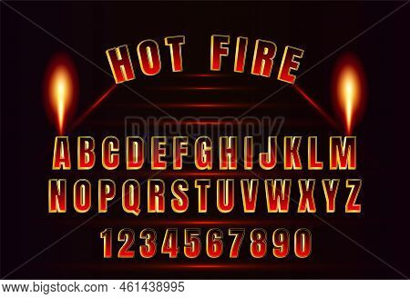 Hot Fire Text Effect Alphabet Vector Design