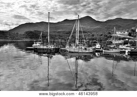 Boats in the harbor of Kyleakin