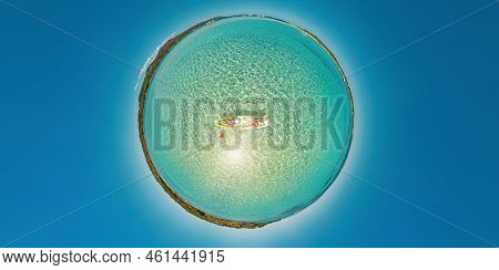 People Kayaking In Mediterranean By Piana Island And Petit Sperone Beach Concept Of Environment. Tin