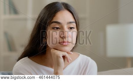 Depressed Sensuality Arabian Young Woman Lost In Sad Thoughts Feel Psychological Disorder Experienci