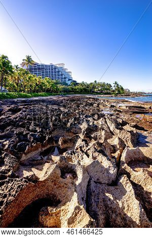 Beautiful Blue Sky And Beach Scenes On Secret Beach Oahu Hwaii