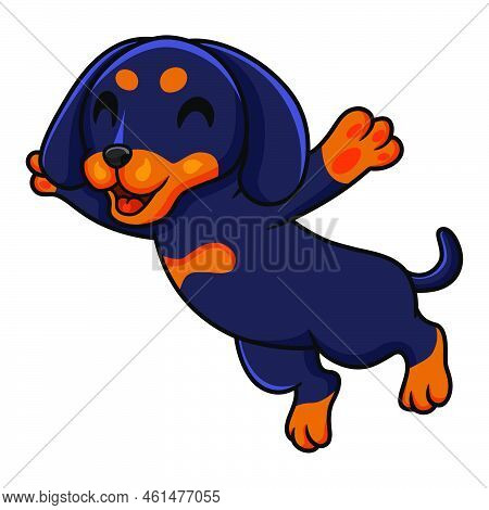 Vector Illustration Of Cute Dashund Dog Cartoon Posing