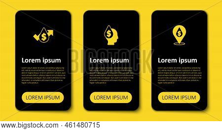 Set Oil Drop With Dollar Symbol, And Price Increase. Business Infographic Template. Vector