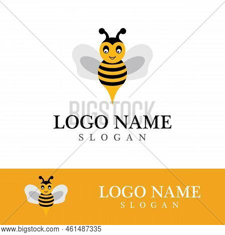 Bee Logo Vector Icon Illustration