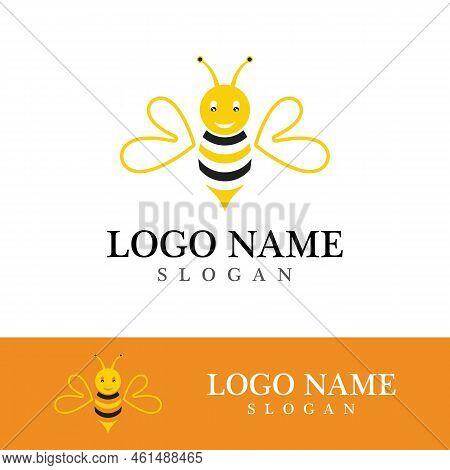 Bee Logo Vector Icon Illustration