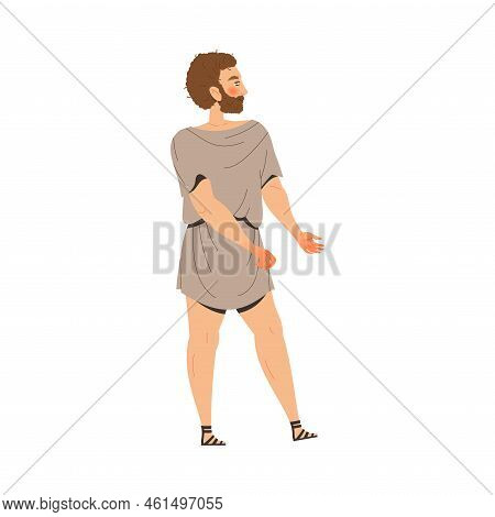 Ancient Roman Man Plebeian Character From Classical Antiquity Vector Illustration