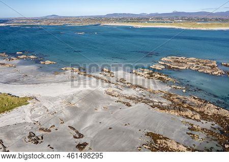 Aerial View Of Clouhhcorr Beach On Arranmore Island In County Donegal, Republic Of Ireland