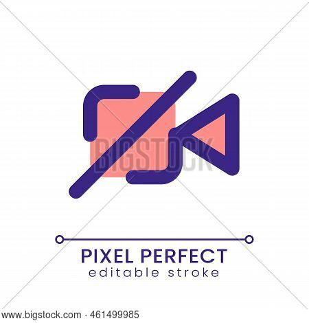 Turn Off Camera Pixel Perfect Rgb Color Ui Icon. Calling. Videotelephony. Simple Filled Line Element