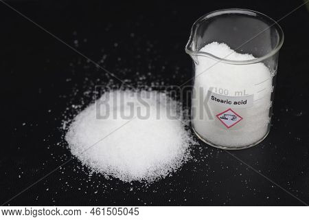 Stearic Acid In Glass, Chemical In The Laboratory And Industry
