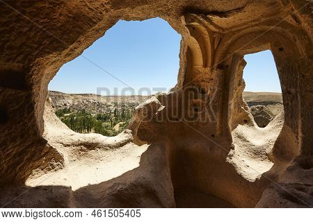 Houses Carved In The Rock. Ilhara. Selime Village, Cappadocia, Turkey