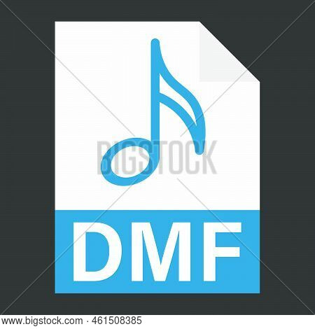 Modern Flat Design Of Dmf File Icon For Web. Simple Style