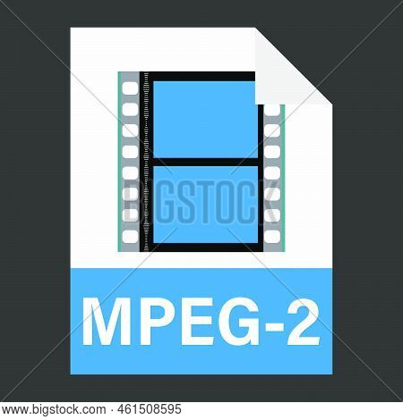 Modern Flat Design Of Mpeg-2 Illustration File Icon For Web. Simple Style