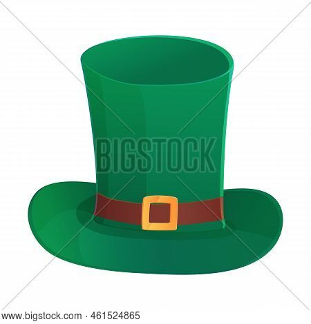 Leprechaun Green Top Hat With Buckle. Irish Costume. St Patrick Day Concept. Stock Vector Illustrati