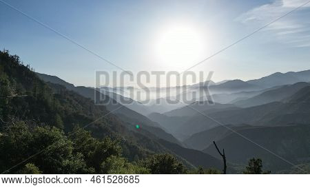 Rancho Cucamonga California Mountain Range In The Desert With Roads And Trees