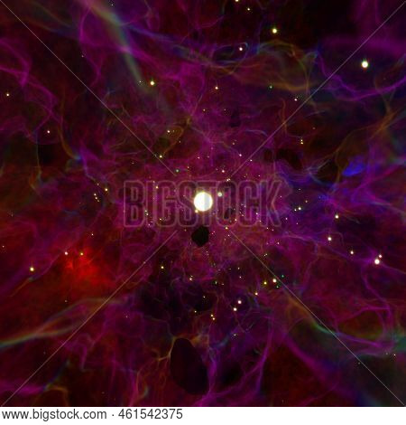 3d Illustration Background For Advertising And Wallpaper In Space And Multiverse Scene Scene. 3d Ren