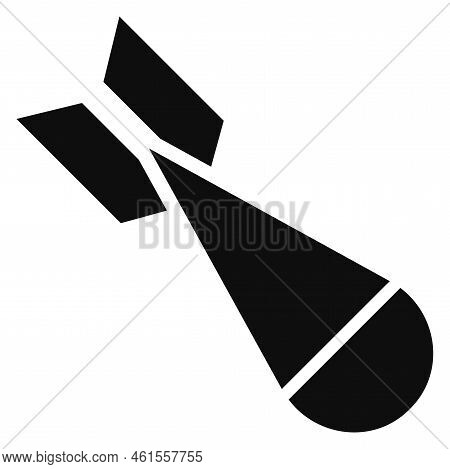 Missile Black Icon. Ranged Weapon. Military Projectile