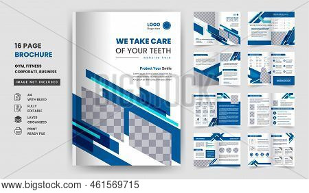 16 Pages Dental Healthcare Medical, Annual Report, Multi-pages Hospital Business Company Brochure De