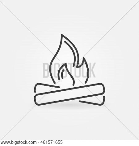 Fire Thin Line Icon. Burnable Trash Vector Concept Linear Symbol