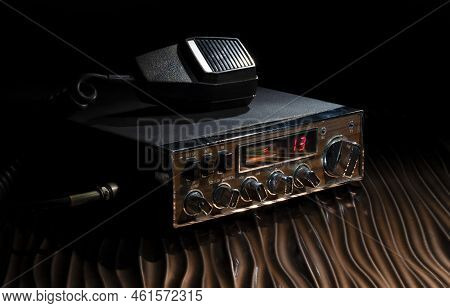 Sideband Cb Radio And Microphone Tuned Into Channel 13