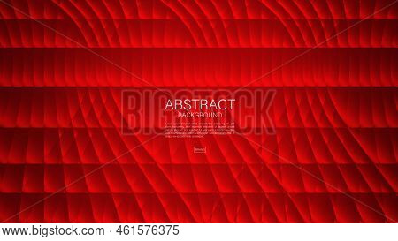 Red Abstract Wave Background, Wave Vector, Geometric Vector, Minimal Texture, Web Background, Red Co