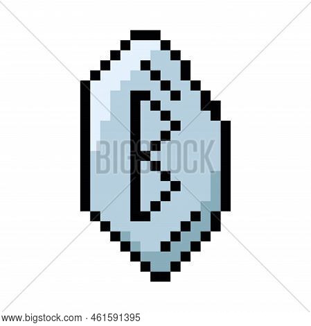 Isolated Colored Runestone Videogame Icon Pixelated Style Vector Illustration