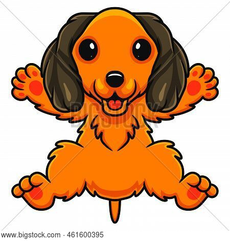 Vector Illustration Of Cute Dachund Dog Cartoon Posing