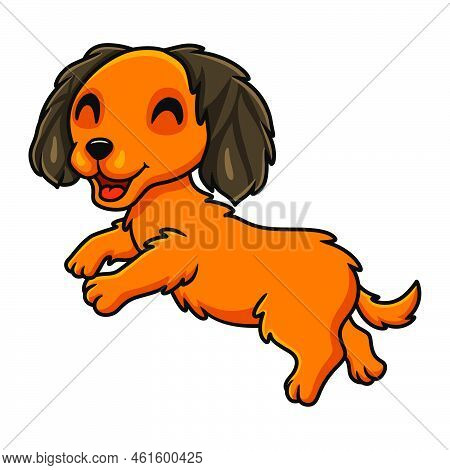 Vector Illustration Of Cute Dachund Dog Cartoon Posing