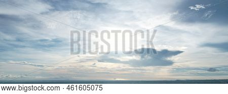 Blue Sky Background Aerial Drone View