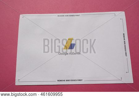Google Adsense Envelope Cover With Goodle Ad Sense Logo Printed. Unopened Cover Of Google Advertisem