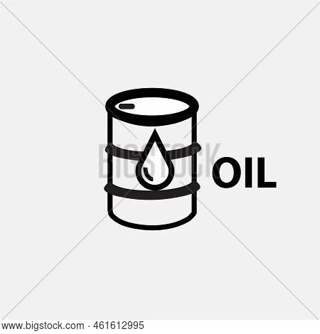 Oil Drum Symbol With A Drop And Text Oil