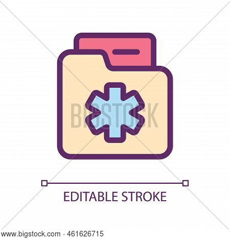 Medical History Pixel Perfect Rgb Color Ui Icon. Anamnesis. Information Record. Simple Filled Line E