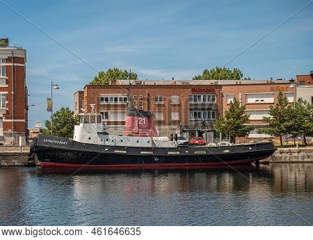 Europe, France, Dunkerque - July 9, 2022: Museum Boat Entreprenant Is Historic Local Tug Boat Under 